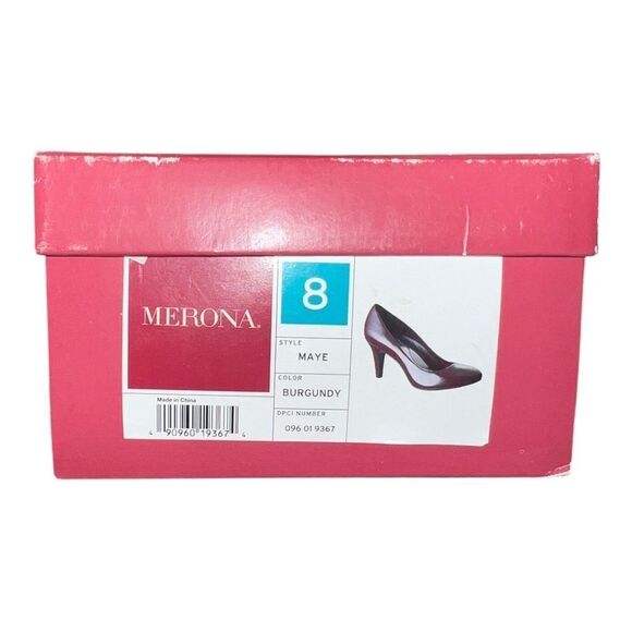 Target Merona Burgundy Maye Pumps Patent Faux Leather Heels Basic 8M EUC - Picture 10 of 10